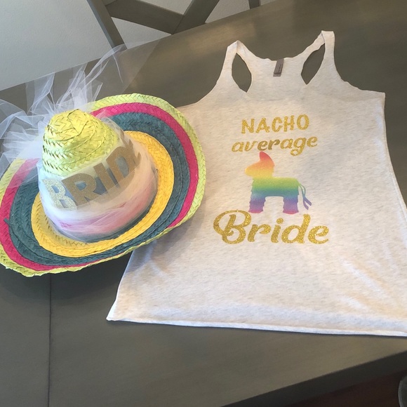 💍 Custom made Bride sombrero & Fiesta tank 💍 - Picture 1 of 5
